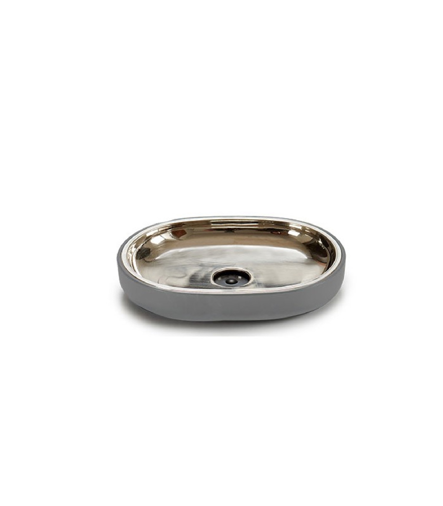 Porte savon en inox et plastique gris Porte savon en inox et plastique gris
