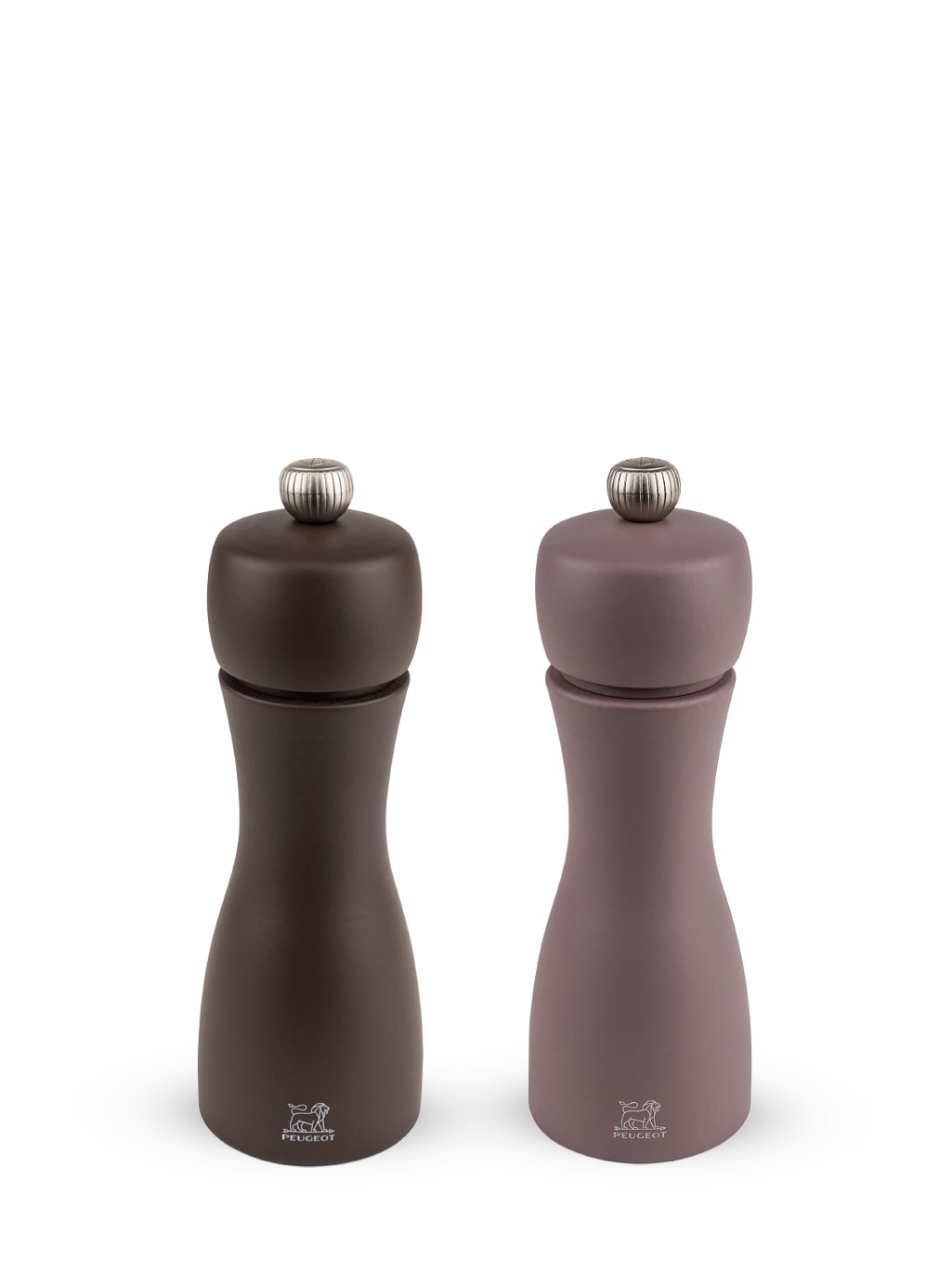 Duo moulins poivre et sel manuels bois café et praliné H15cm Duo moulins poivre et sel manuels bois café et praliné H15cm