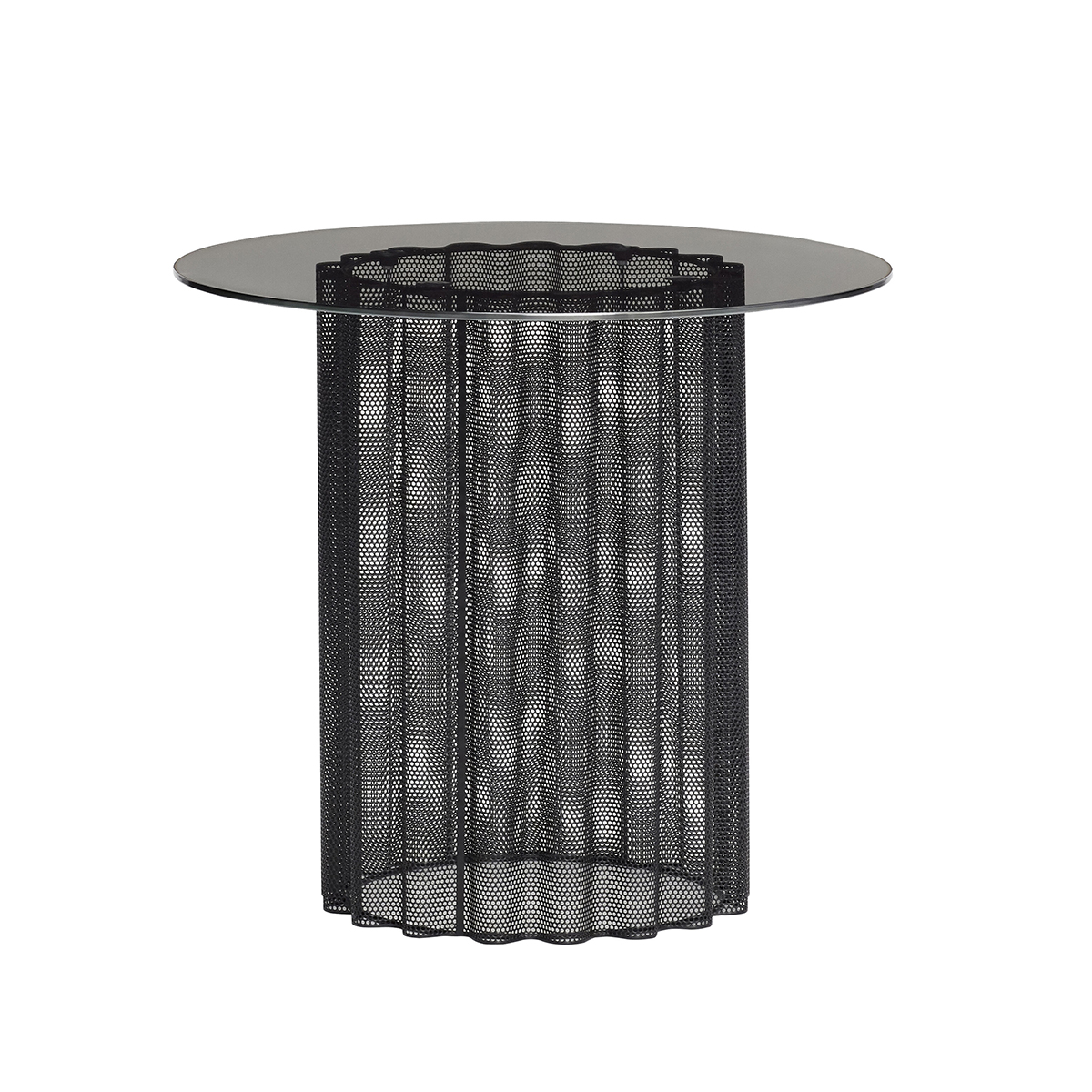 Table en verre et métal noir dépoli