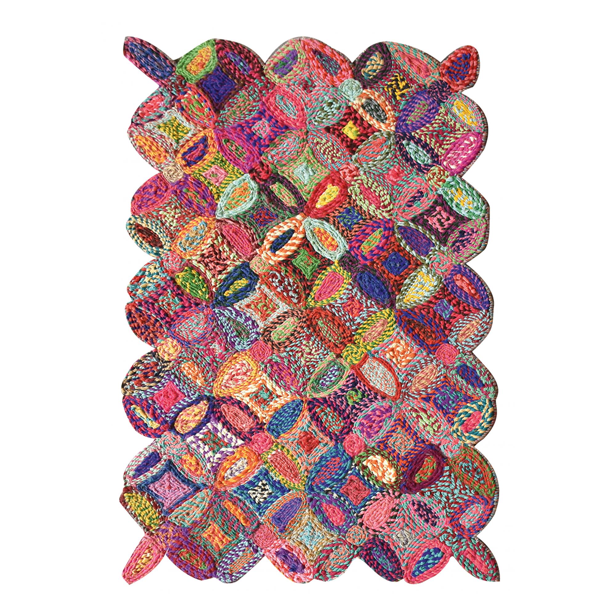 Tapis  en coton multicolore 60 x 90