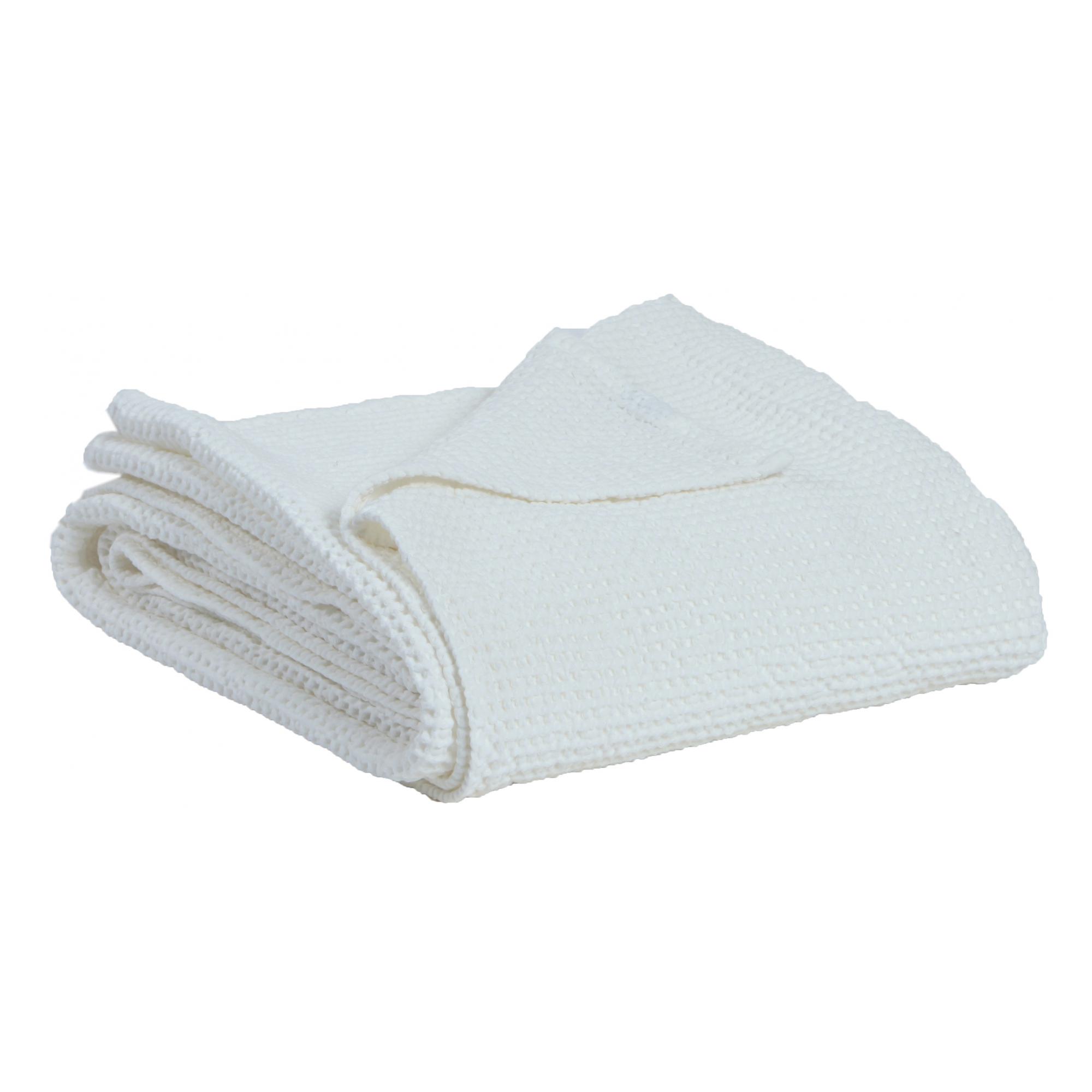 Jeté stonewashed en coton craie 280 x 260 (photo) Jeté stonewashed en coton craie 280 x 260