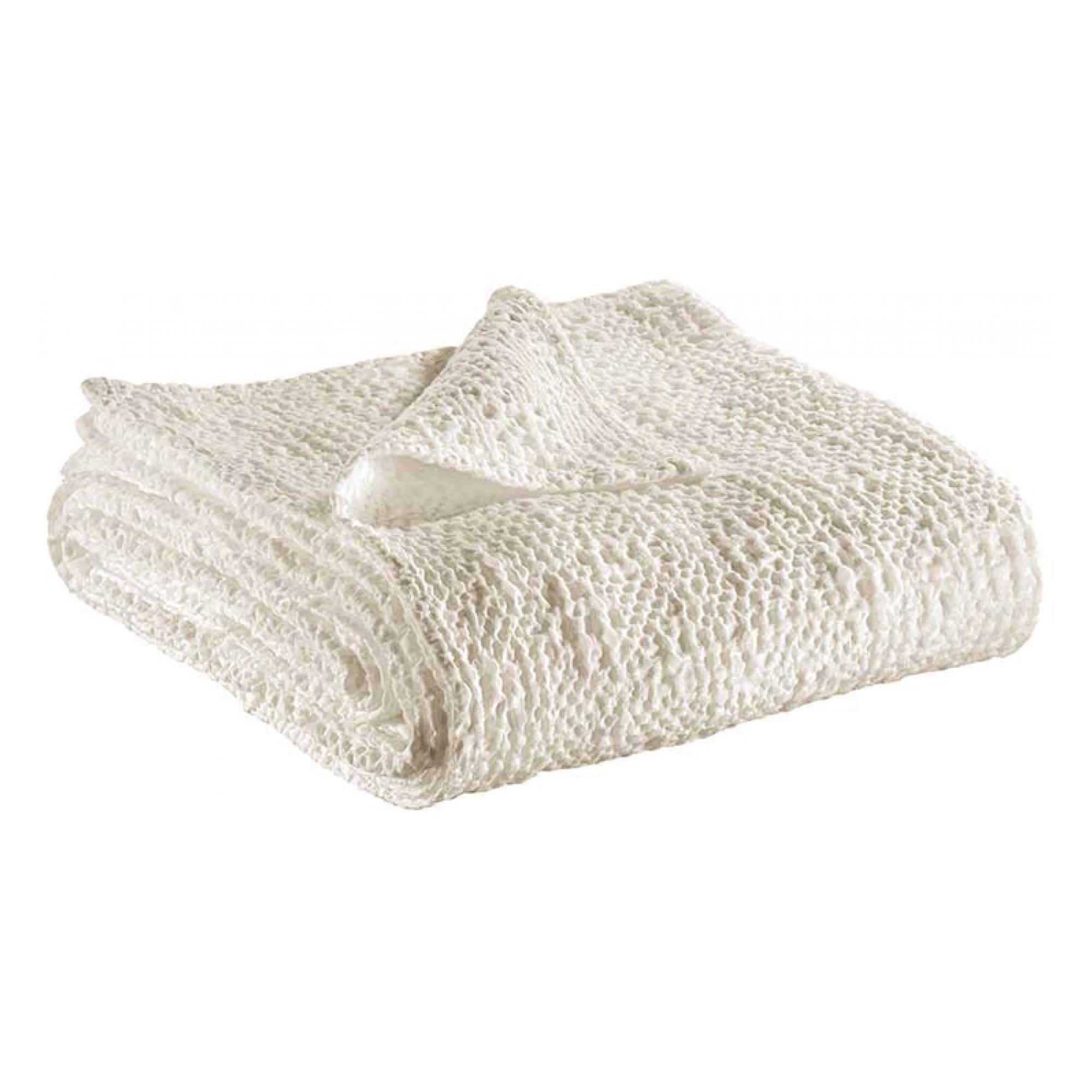 Jete en coton craie 180 x 260 Jete en coton craie 180 x 260