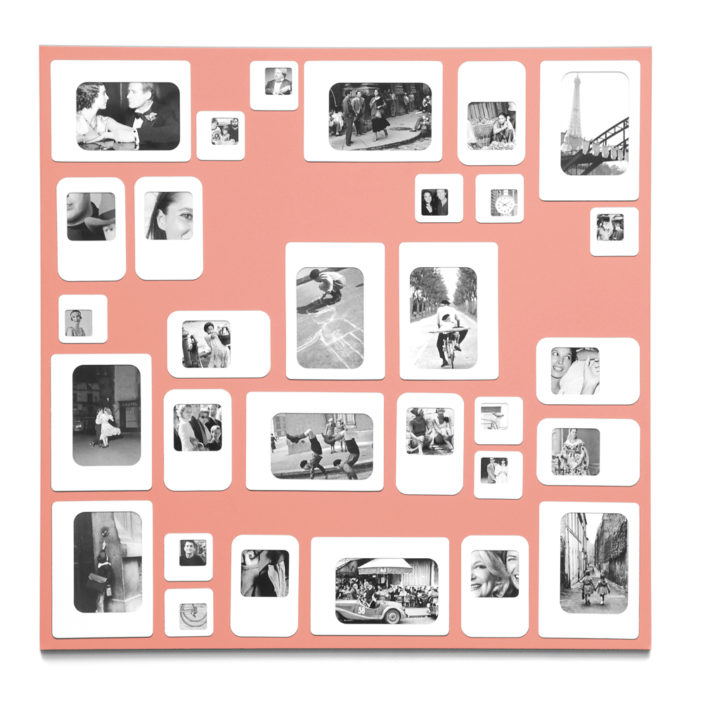 Cadre photo design pêle mêle rose 69x69cm Cadre photo design pêle mêle rose 69x69cm