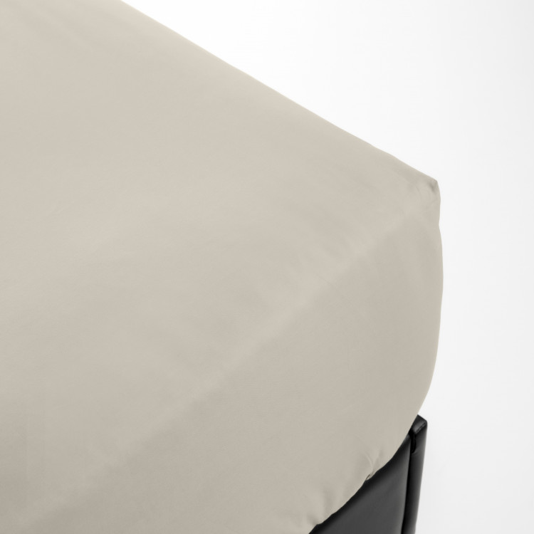 Drap housse en percale beige 140x200 Drap housse en percale beige 140x200