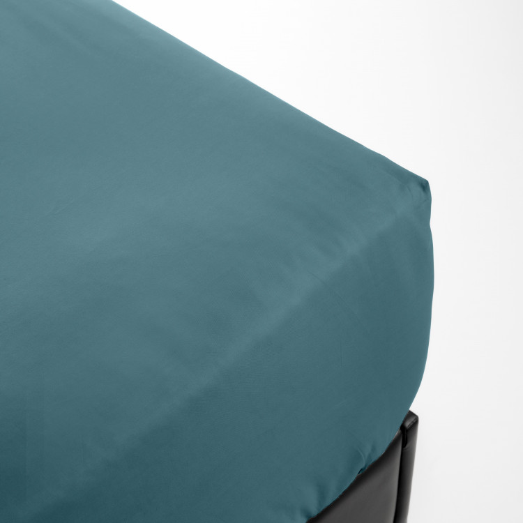 Drap housse en percale bleu 180x200 Drap housse en percale bleu 180x200