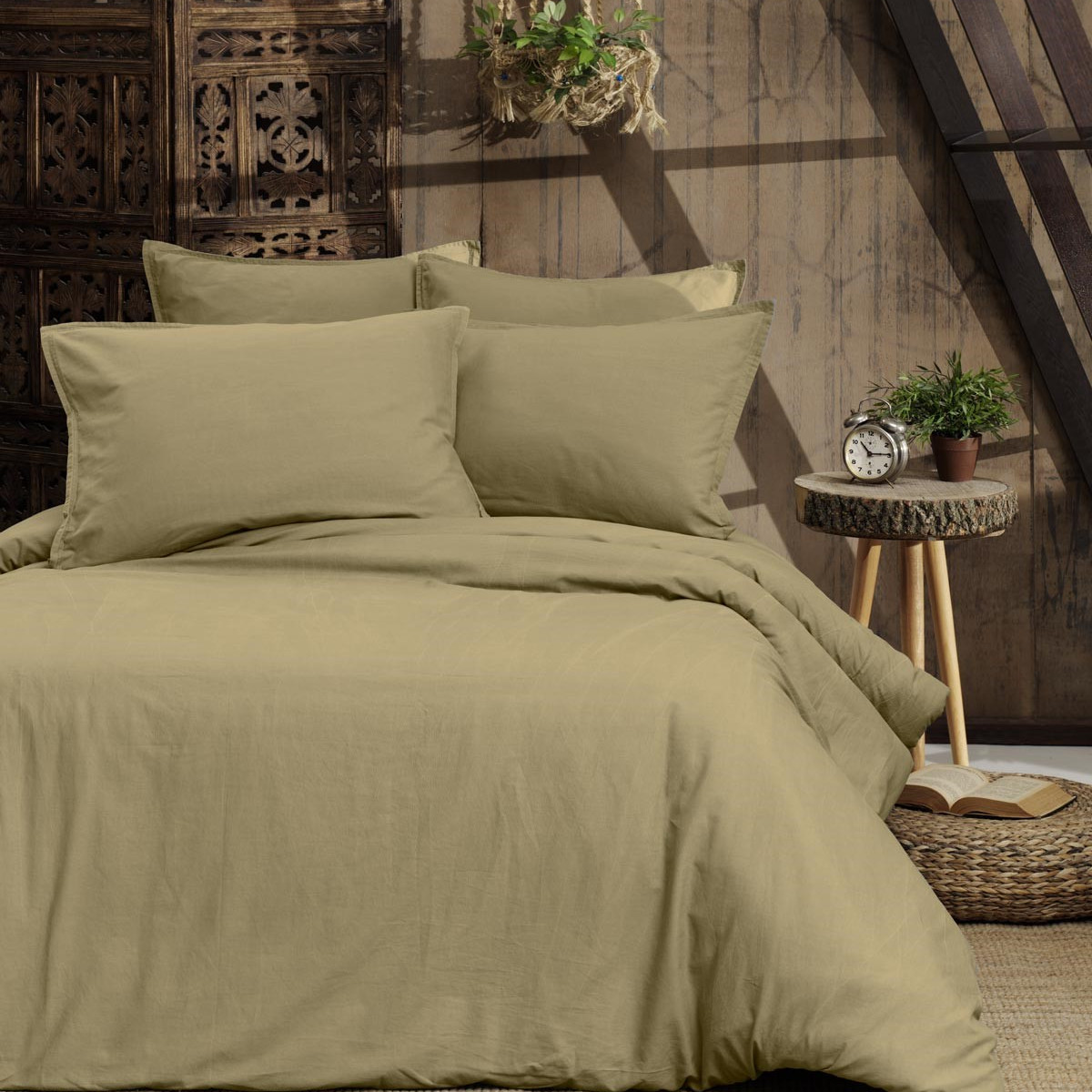Housse de couette en coton lavé biologique Corde 260x240 cm Housse de couette en coton lavé biologique Corde 260x240 cm