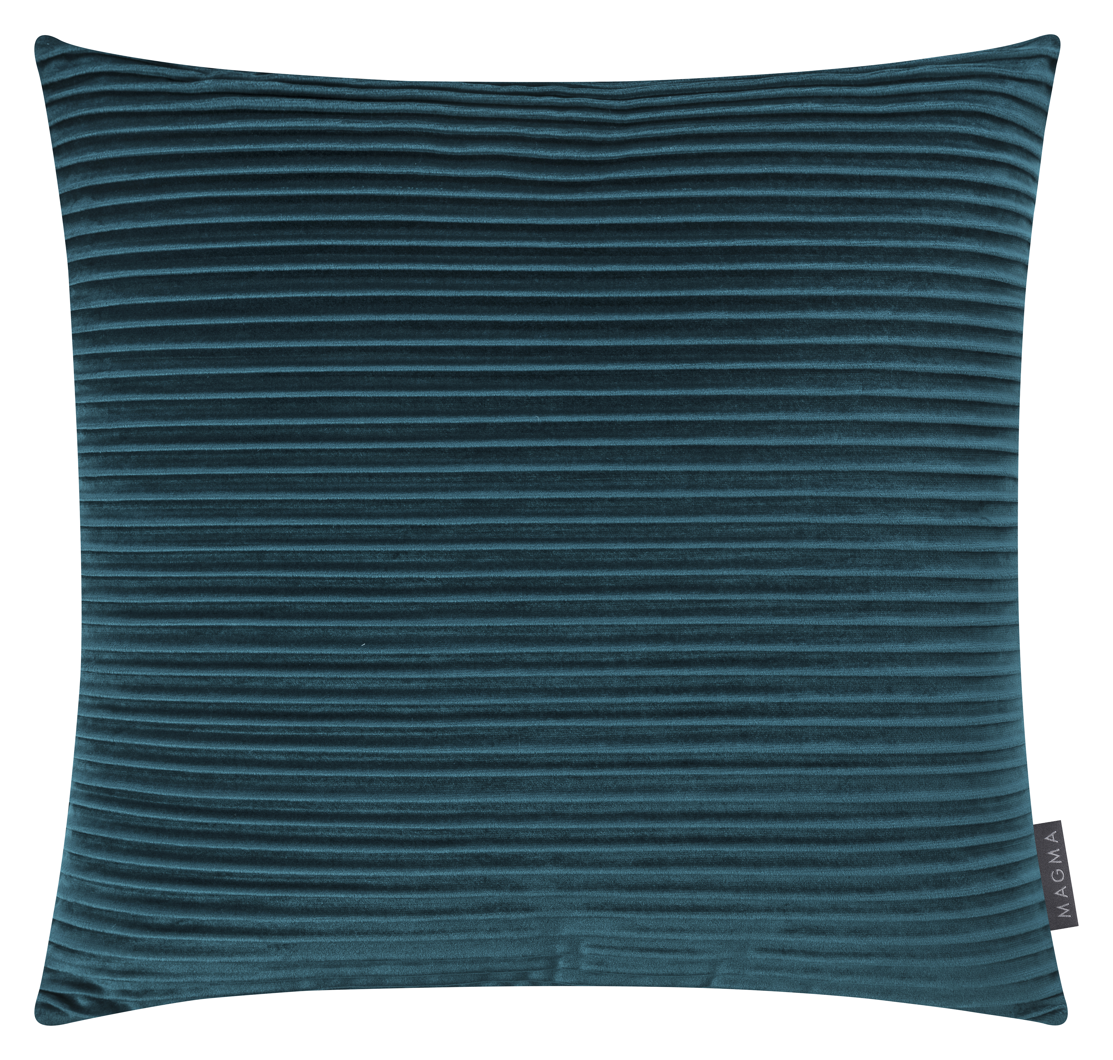 Housses de coussin velours plissé bleu pétrole 50x50 - Lot de 2