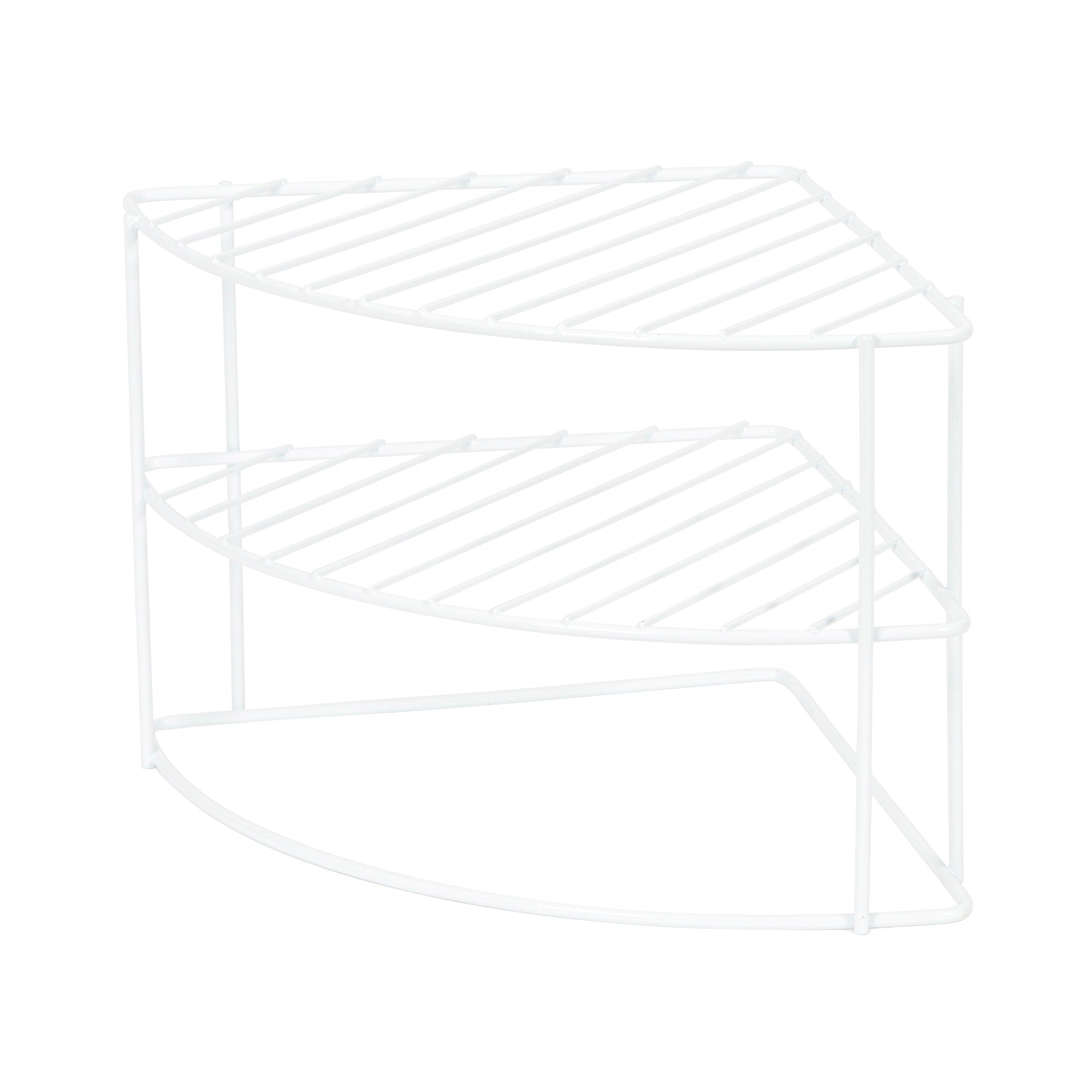 Étagère d'angle pour vaisselle en acier laqué blanc 26x26cm Étagère d'angle pour vaisselle en acier laqué blanc 26x26cm