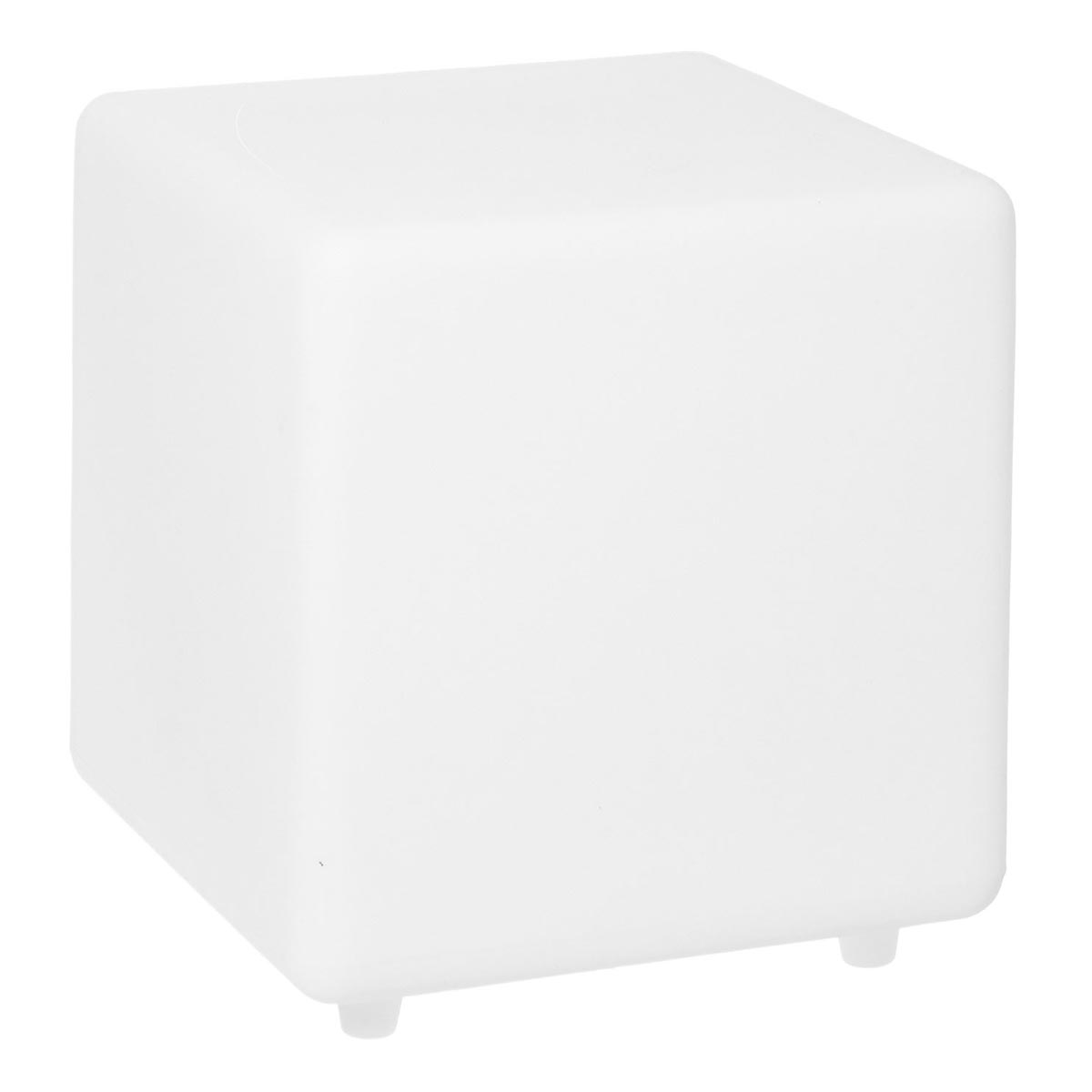 CASY-Cube solaire lumineux plastique blanc H30cm (photo) CASY-Cube solaire lumineux plastique blanc H30cm