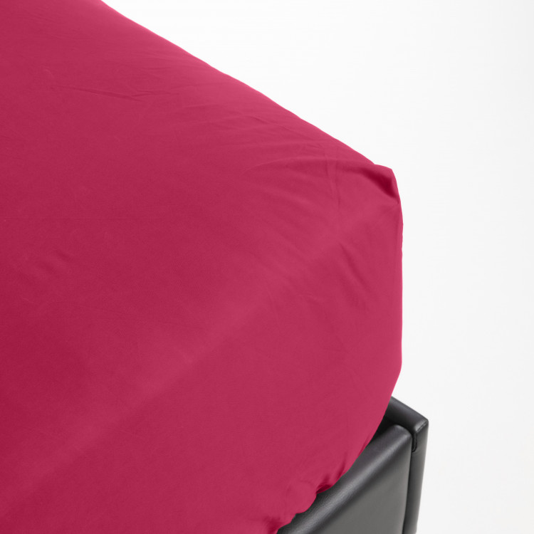 Drap housse en percale rose 80x200 (photo) Drap housse en percale rose 80x200