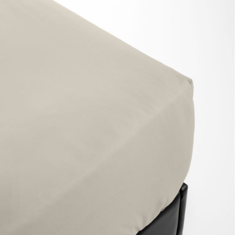 Drap housse en percale beige 180x200 Drap housse en percale beige 180x200