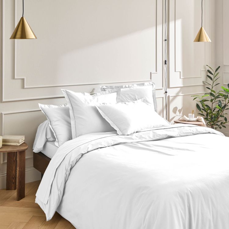Housse de couette en percale blanc 200x200