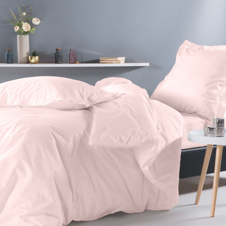 Housse de couette en percale rose 200x200