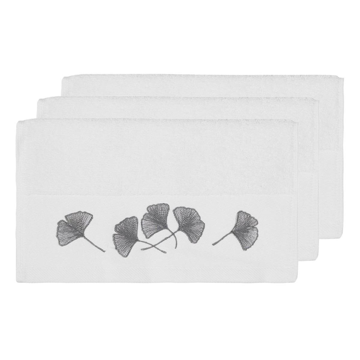 Lot de 3 serviettes invité  Blanc 30x50 cm