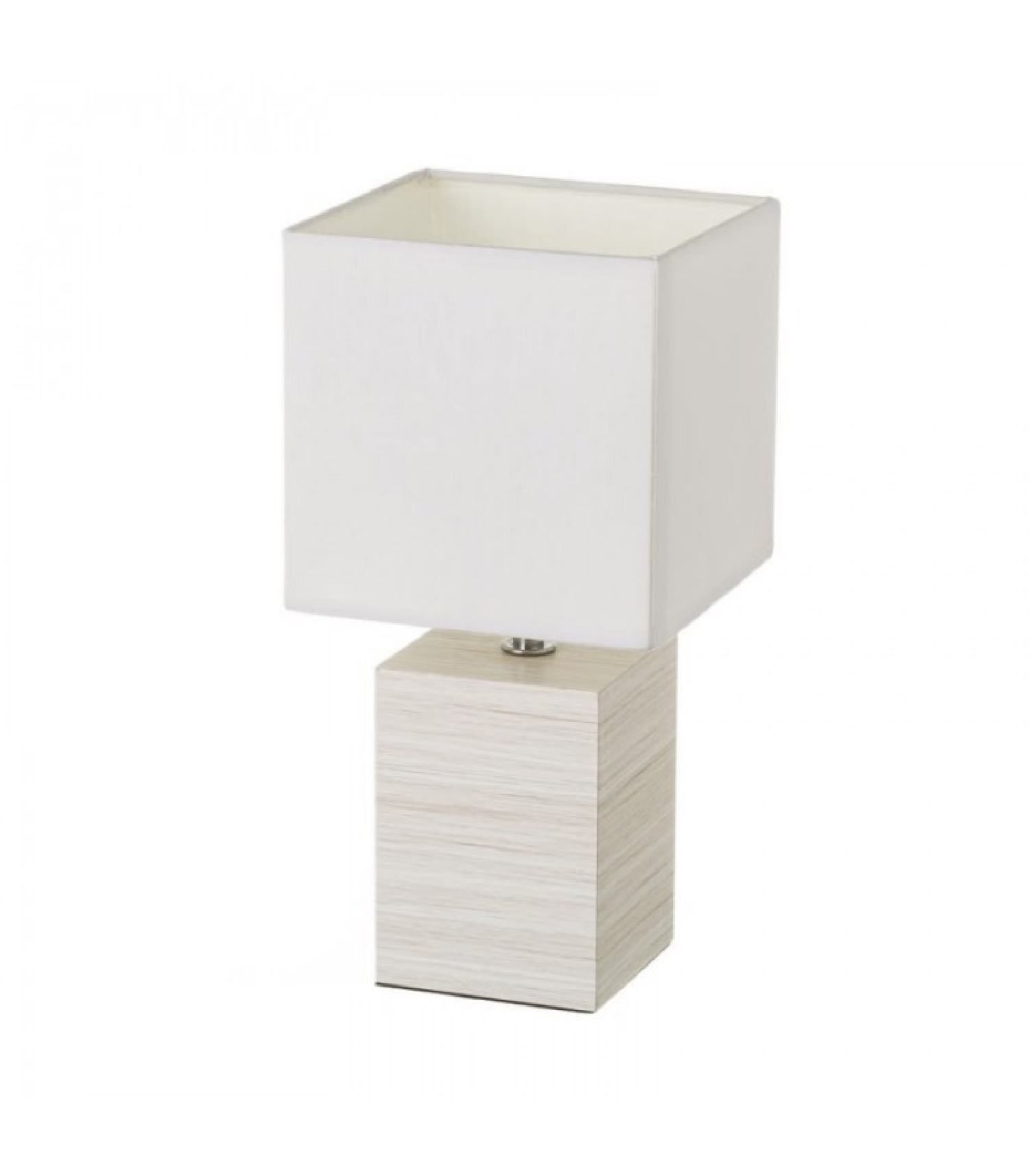 lampe à poser en bois et abat-jour blanc h33cm