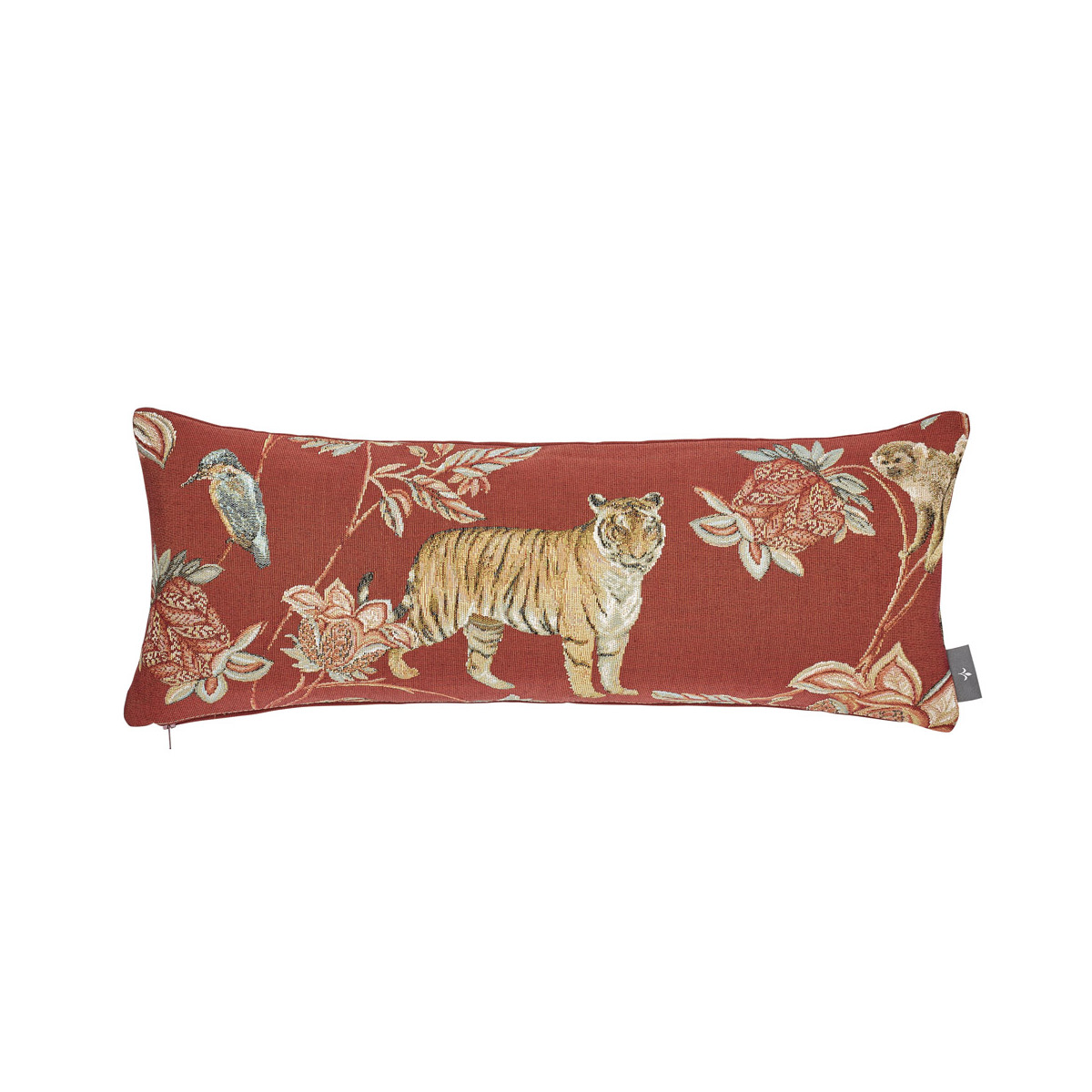 Coussin tapisserie indiennes made in france rouge 25x60