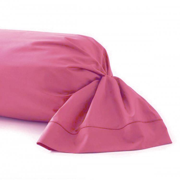 Taie de traversin en percale bois de rose 230 Taie de traversin en percale bois de rose 230