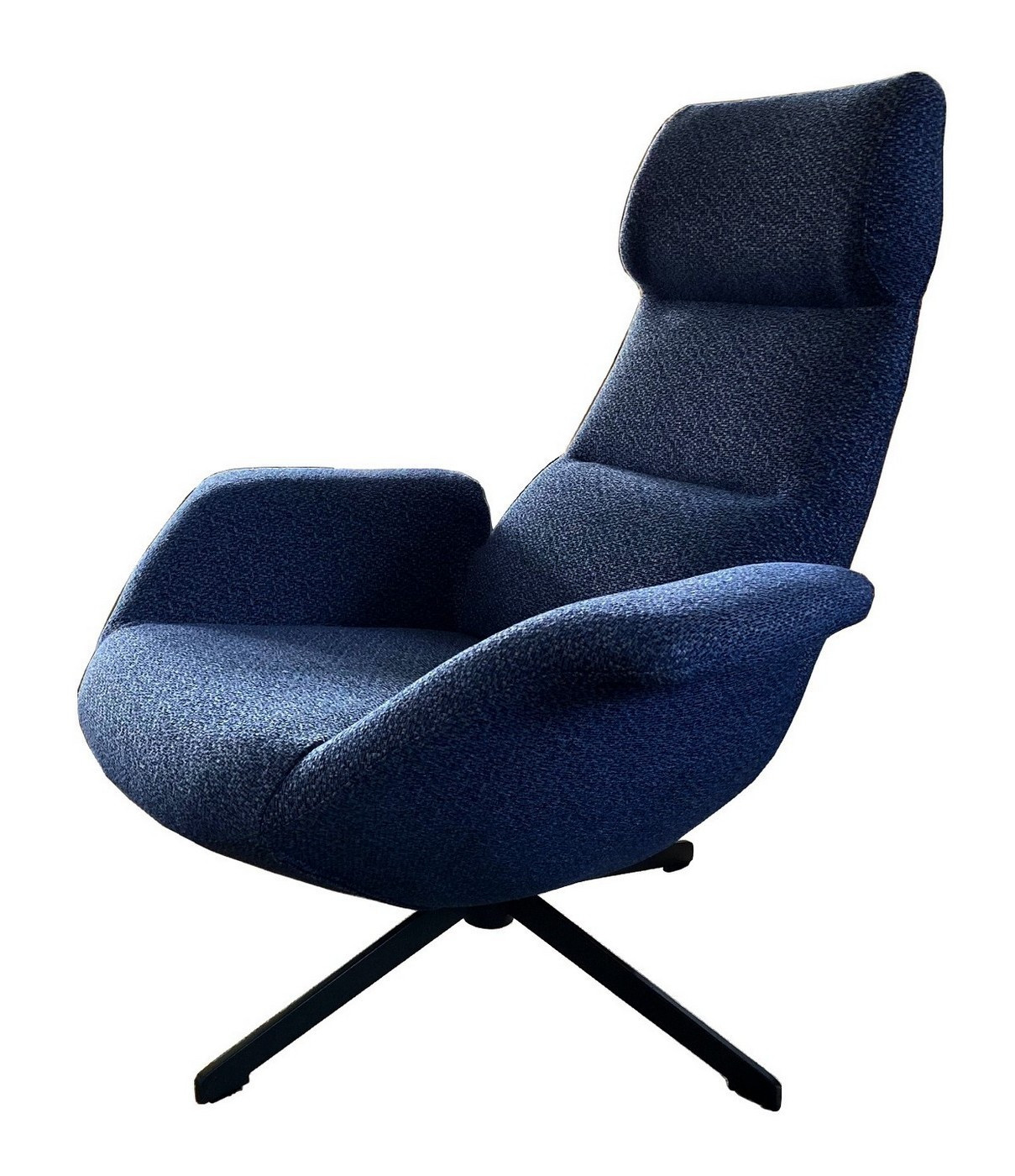 Fauteuil confortable en tissu bleu