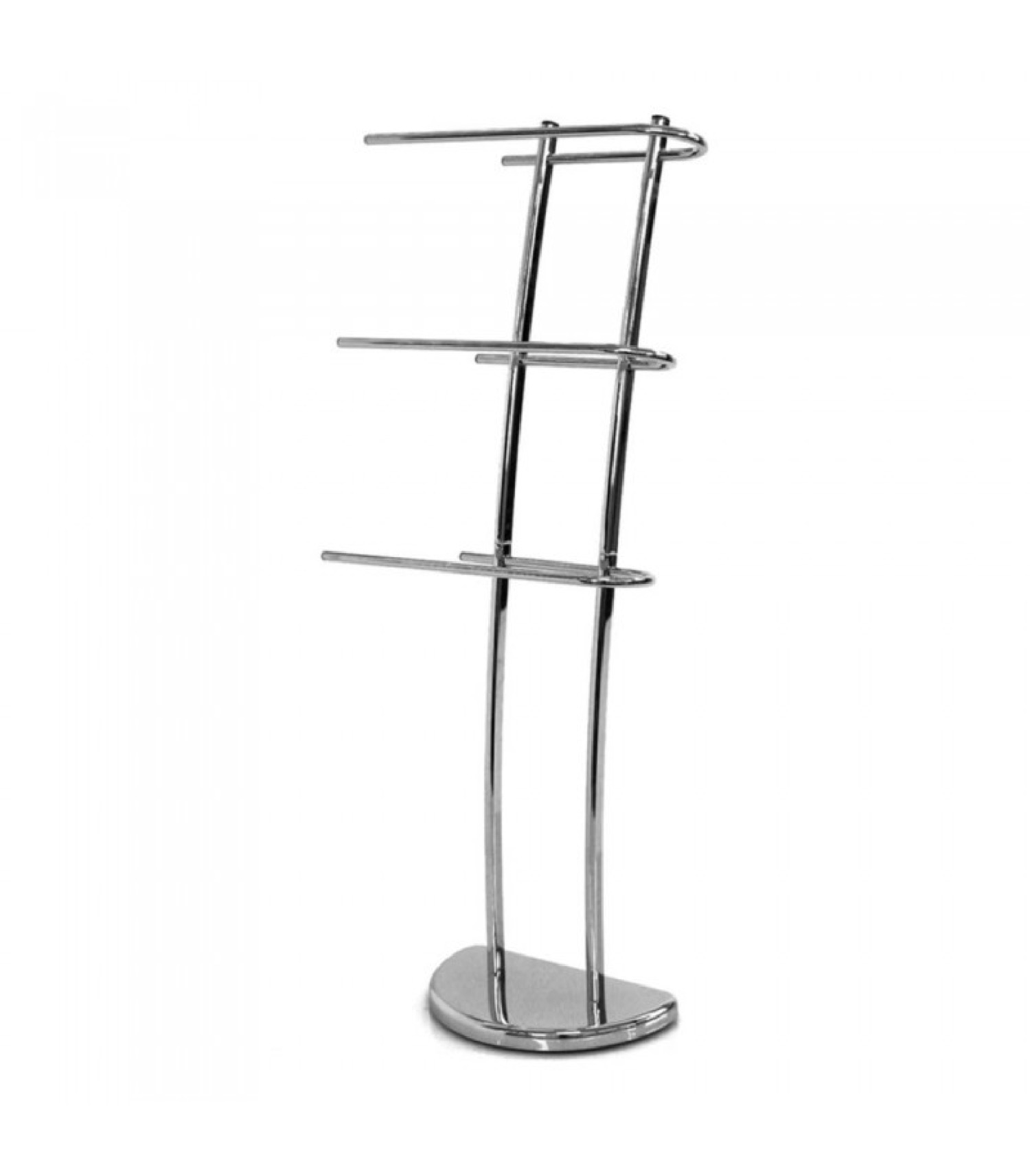 Porte serviette sur pied en métal chromé 3 bras H105cm Porte serviette sur pied en métal chromé 3 bras H105cm