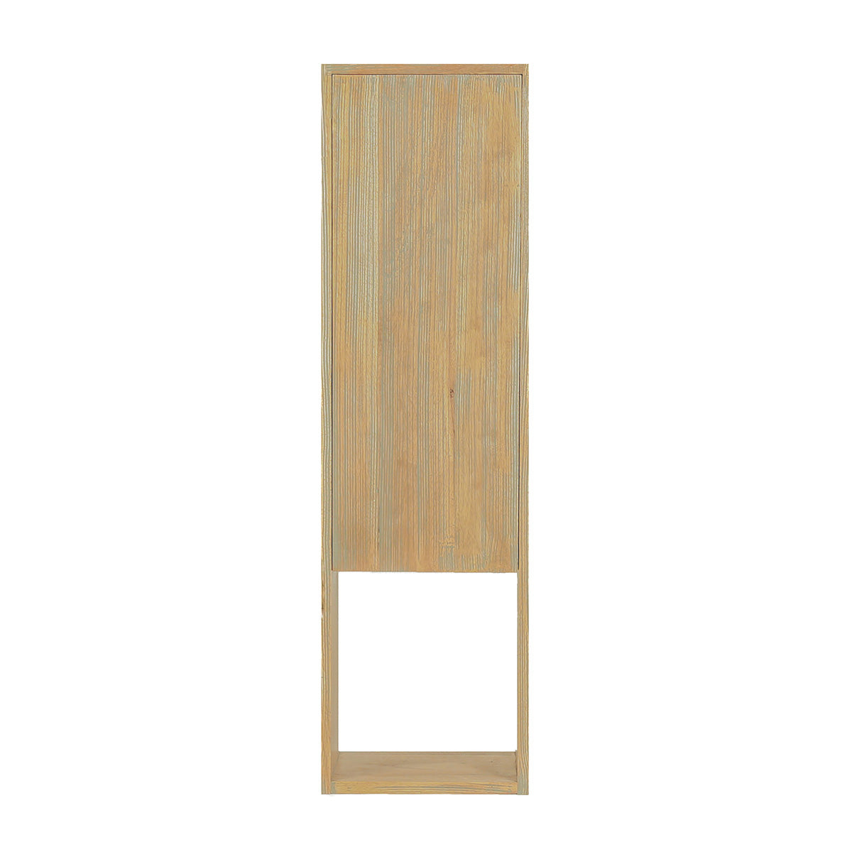 Colonne de salle de bain en bois d'hévéa suspendue H 120 cm (photo) Colonne de salle de bain en bois d'hévéa suspendue H 120 cm