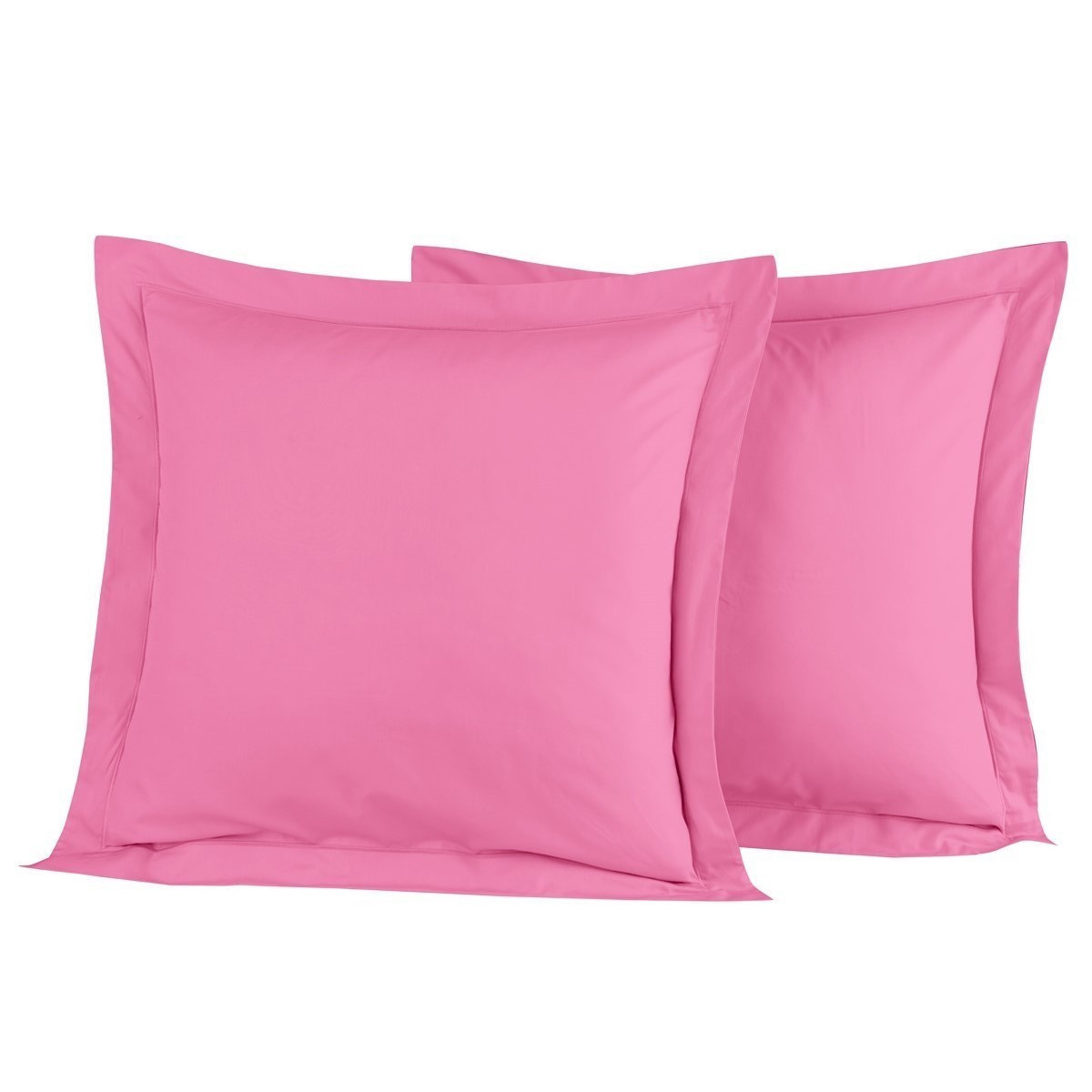 Lot de 2 taies d'oreiller en percal Rose Indien 65x65 cm Lot de 2 taies d'oreiller en percal Rose Indien 65x65 cm