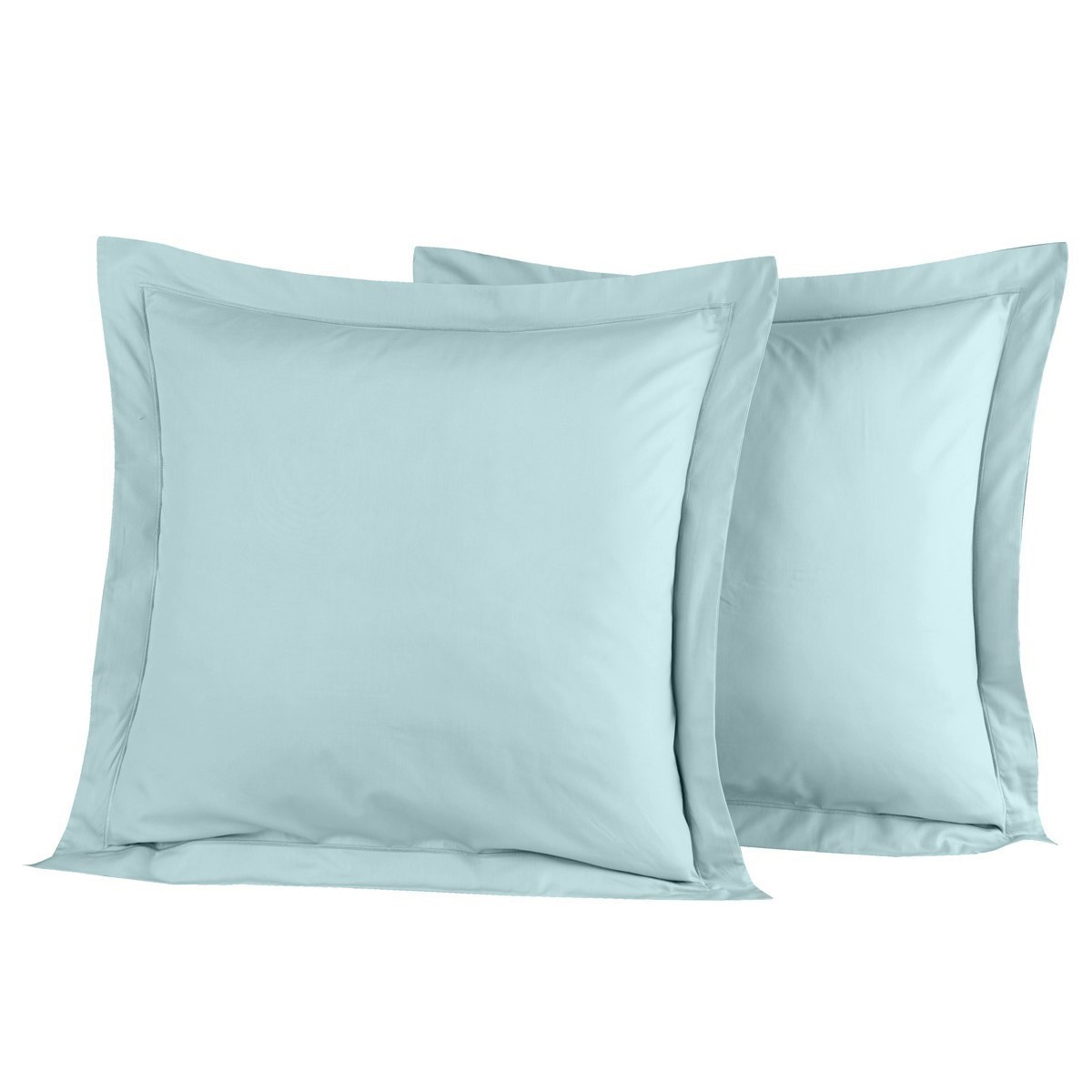 Lot de 2 taies d'oreiller en percal Bleu Arctic 65x65 cm Lot de 2 taies d'oreiller en percal Bleu Arctic 65x65 cm
