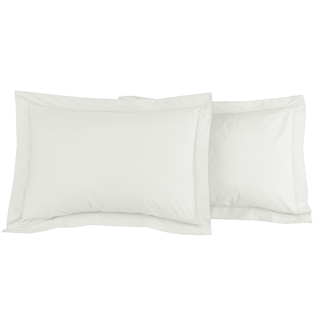 Lot de 2 taies d'oreiller en percal Ecru 50x70 cm Lot de 2 taies d'oreiller en percal Ecru 50x70 cm