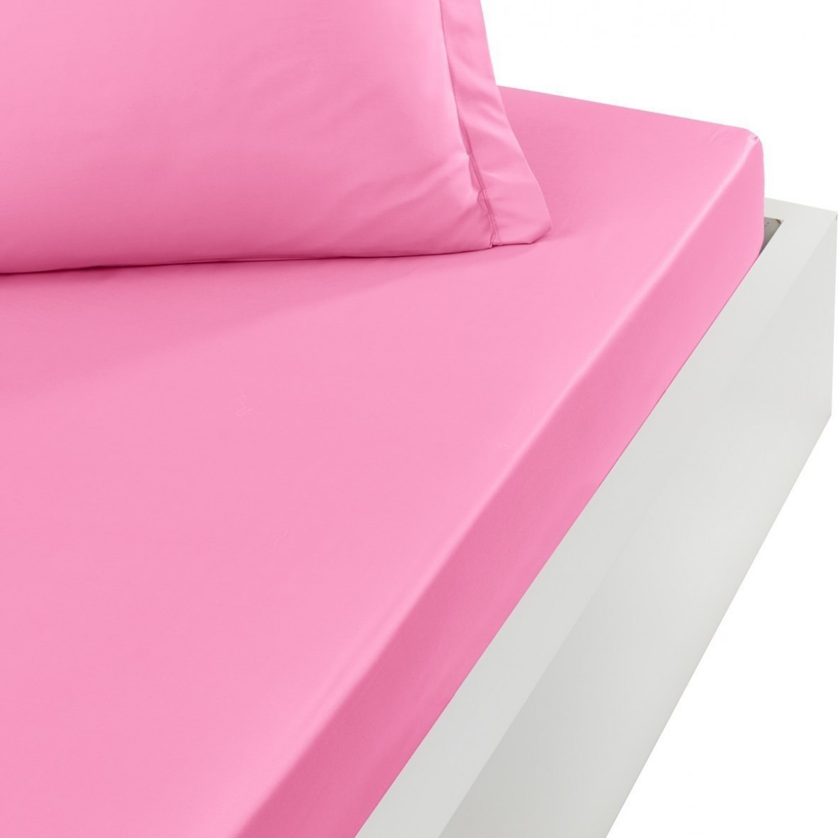 Drap housse en percale de coton bon Rose Indien 200x200 cm Drap housse en percale de coton bon Rose Indien 200x200 cm