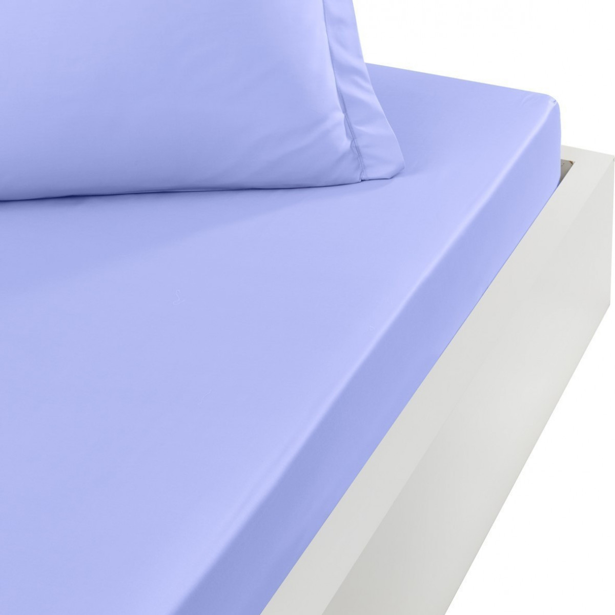 Drap housse en percale de coton bon Azur 140x190 cm Drap housse en percale de coton bon Azur 140x190 cm