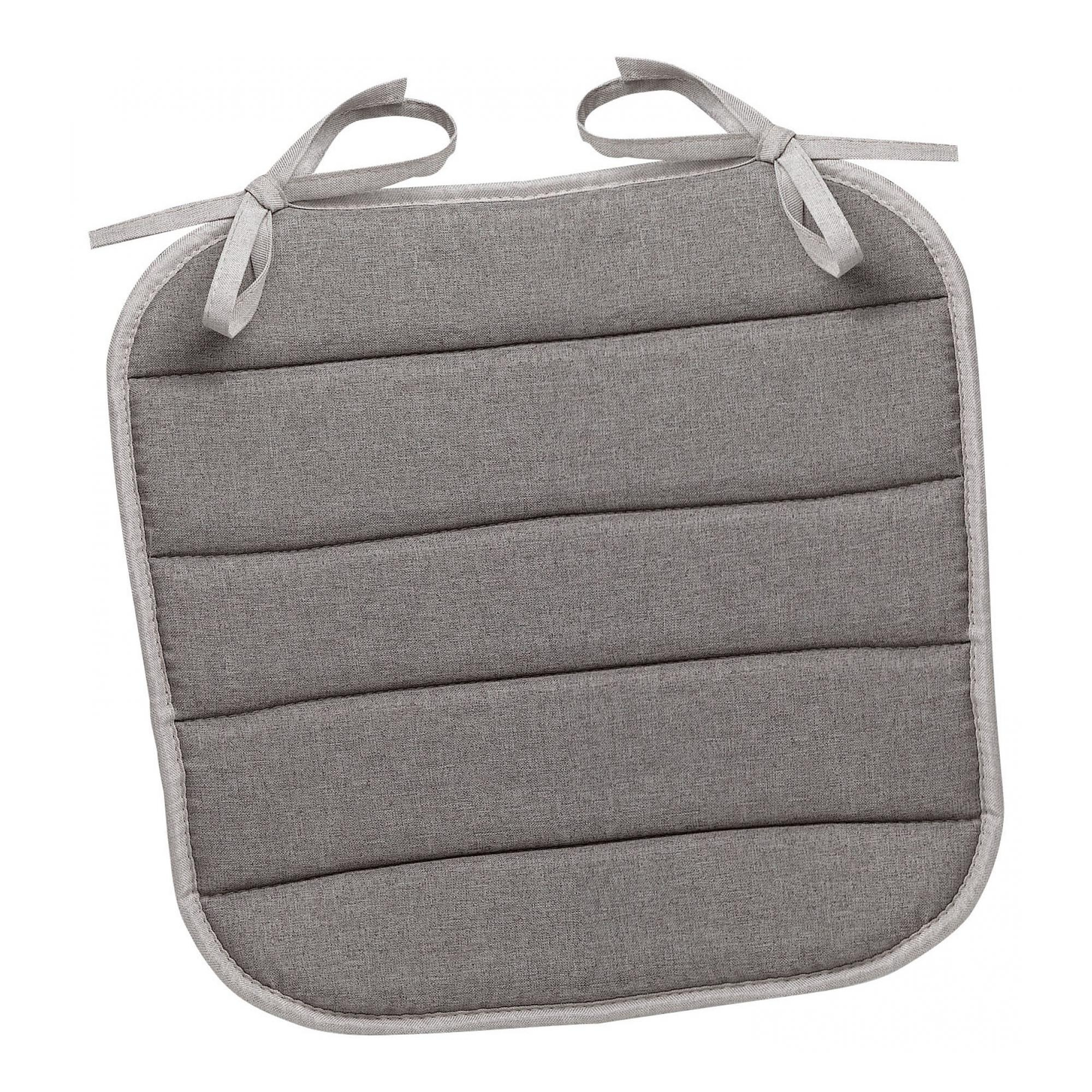 Galette de chaise plate Chinée en polyester gris 37 x 37 x 1 Galette de chaise plate Chinée en polyester gris 37 x 37 x 1