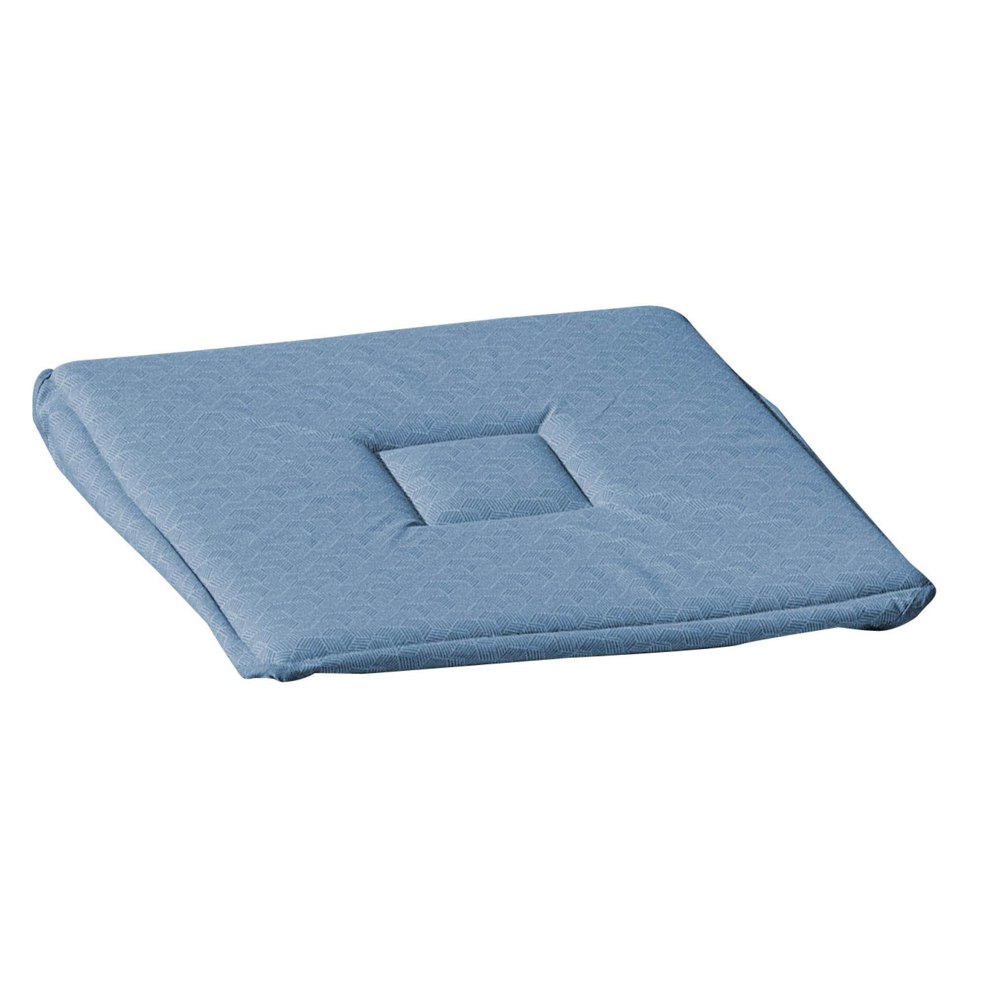 Galette à rabats en coton bleu denim 38 x 38 x 2 Galette à rabats en coton bleu denim 38 x 38 x 2