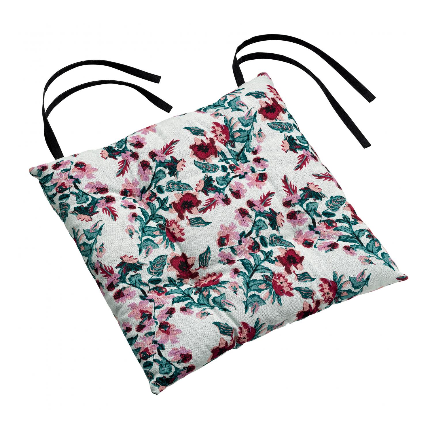 Galette de chaise en coton tilleul 38 x 38 x 3 Galette de chaise en coton tilleul 38 x 38 x 3