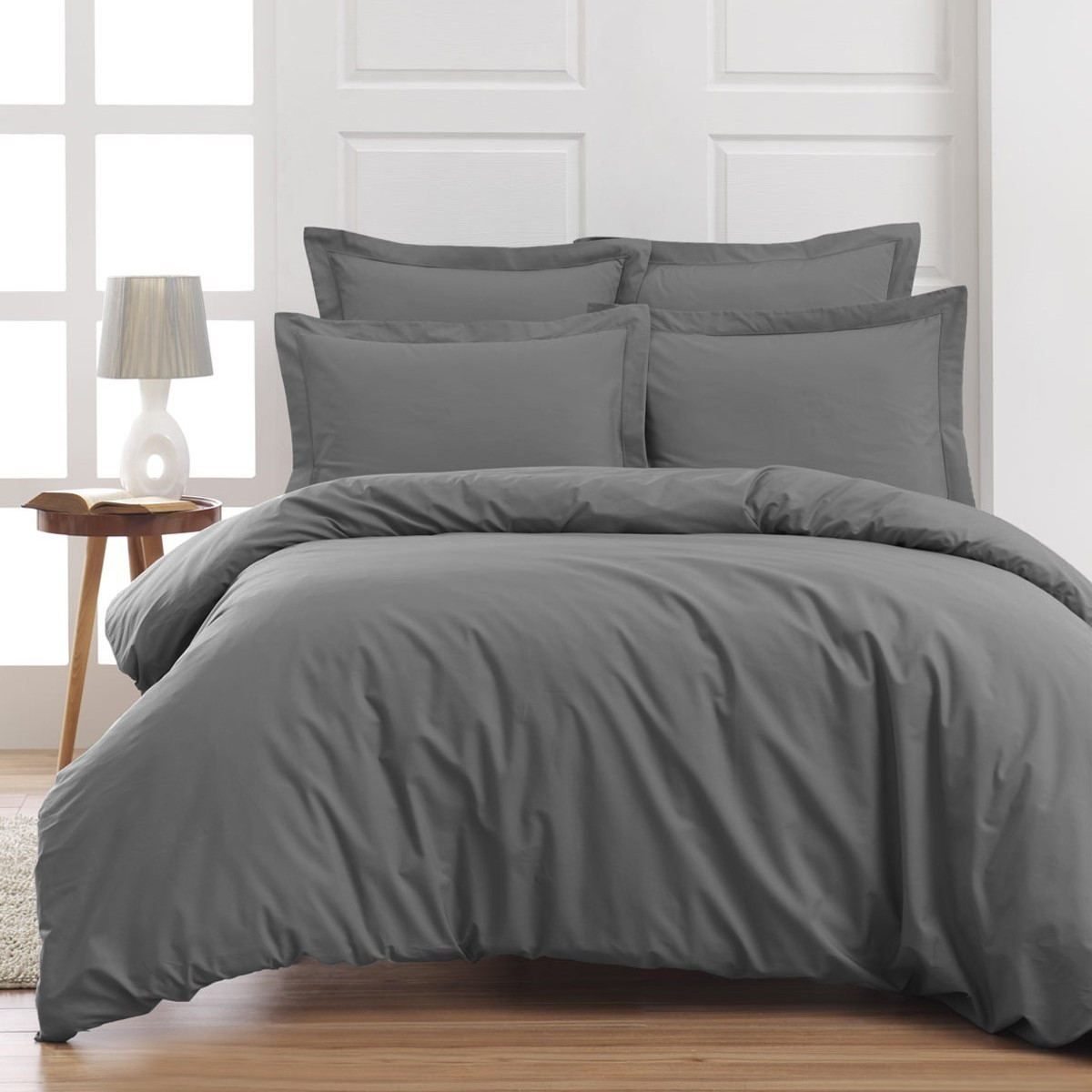 Housse de couette en percale de cot Galet 140x200 cm (photo) Housse de couette en percale de cot Galet 140x200 cm