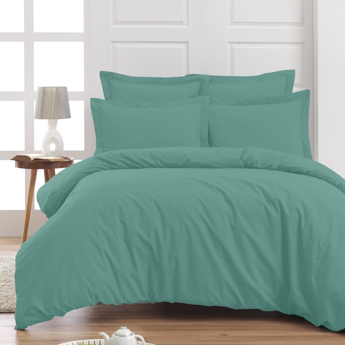 Housse de couette en percale de cot Aqua Sea 140x200 cm Housse de couette en percale de cot Aqua Sea 140x200 cm
