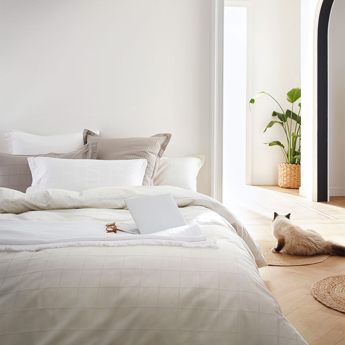 Drap housse satin Craie 140 x 200 cm Drap housse satin Craie 140 x 200 cm