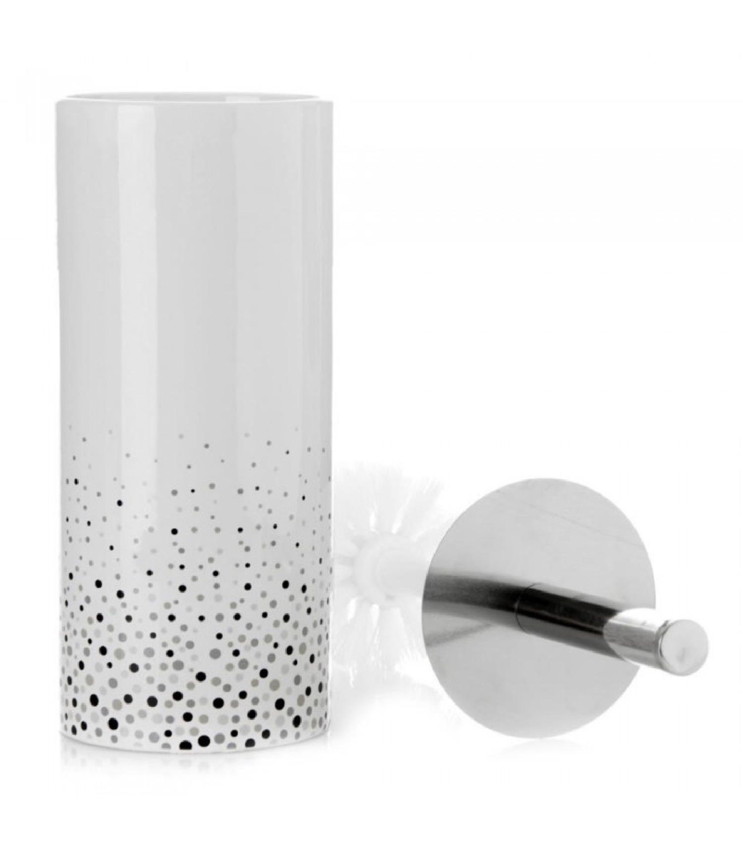 Brosse WC céramique blanche et grise Brosse WC céramique blanche et grise
