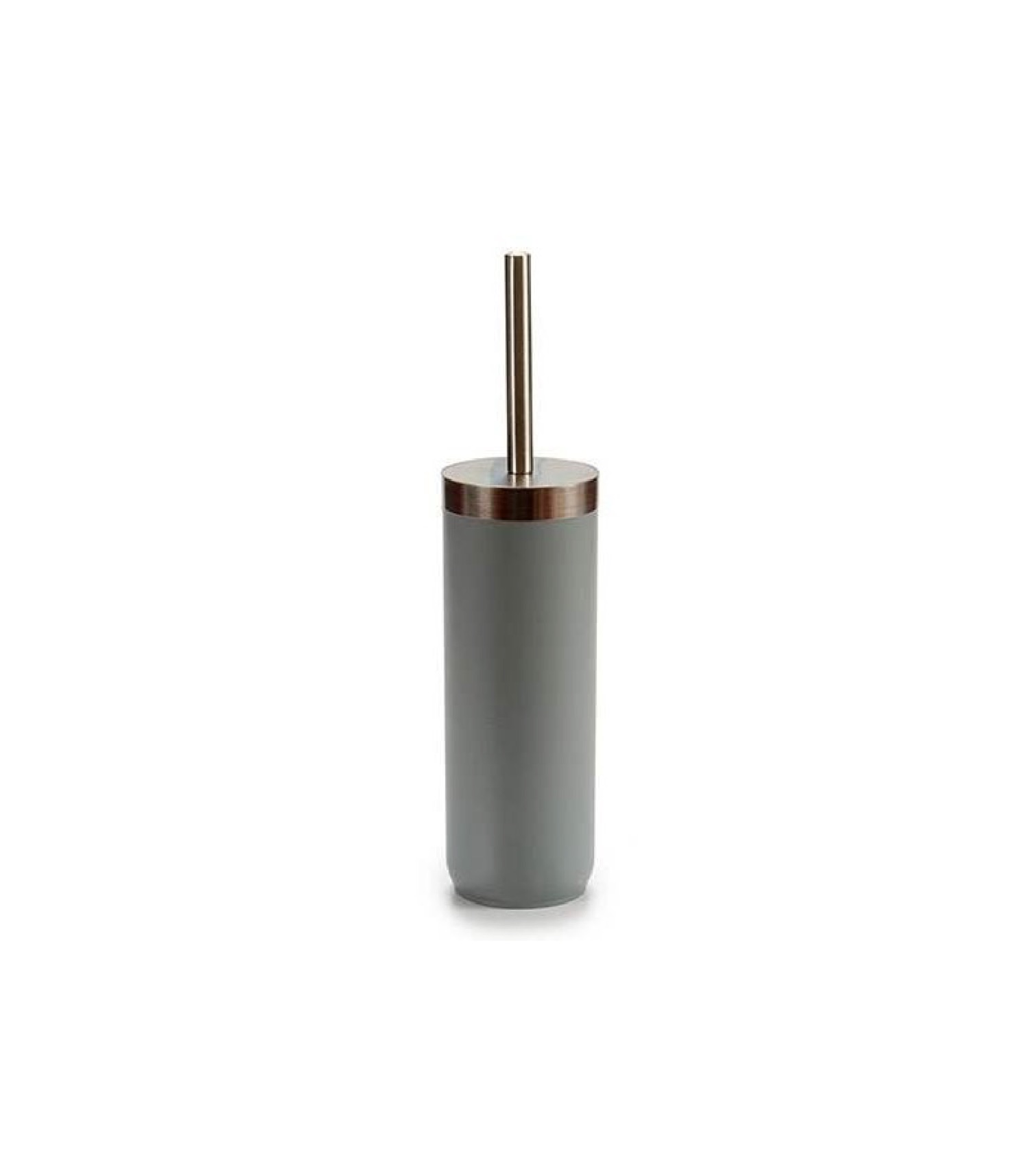 Balai brosse wc en inox et plastique gris (photo) Balai brosse wc en inox et plastique gris