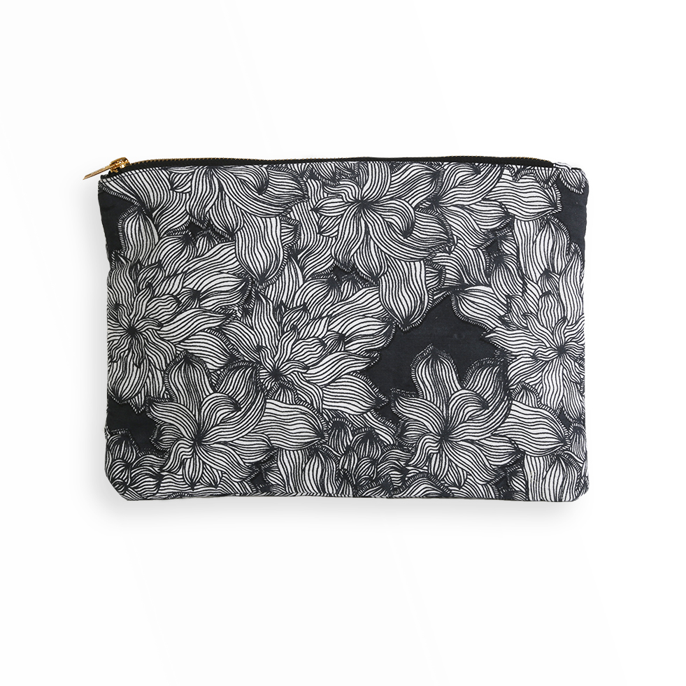FLOWERS - Pochette en coton imprimé floral (photo) FLOWERS - Pochette en coton imprimé floral