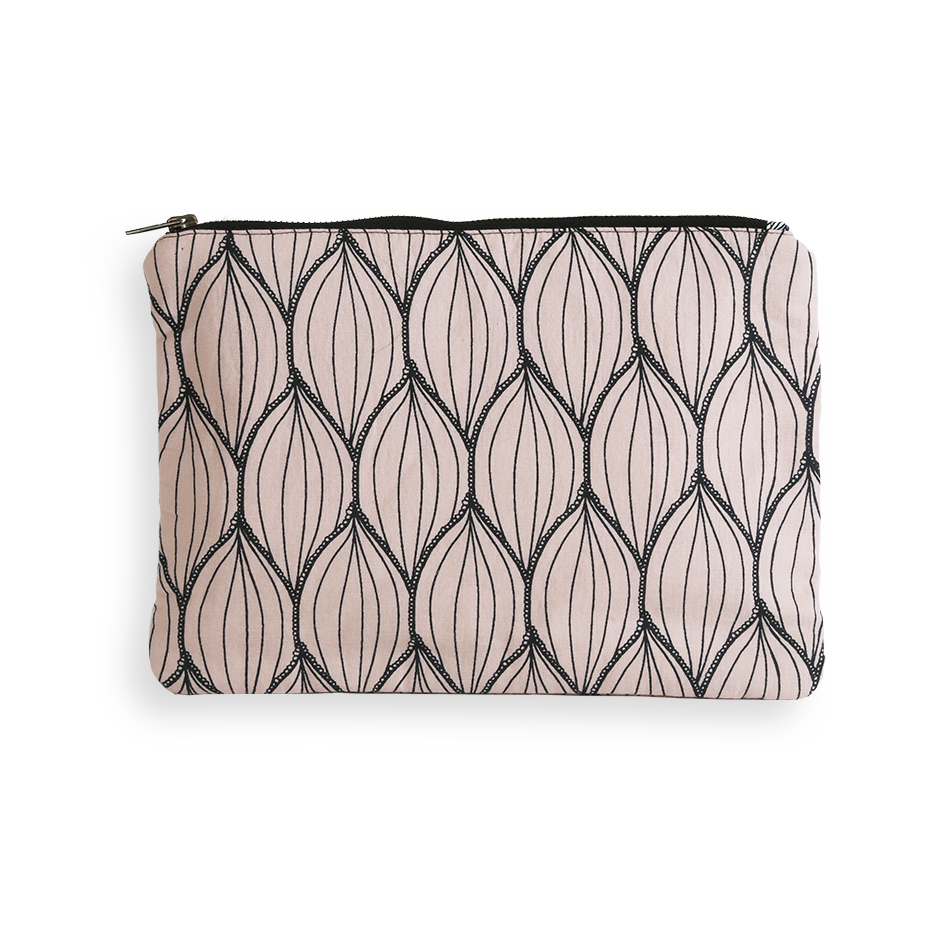 AMANDES - Pochette en coton imprimé graphique (photo) AMANDES - Pochette en coton imprimé graphique