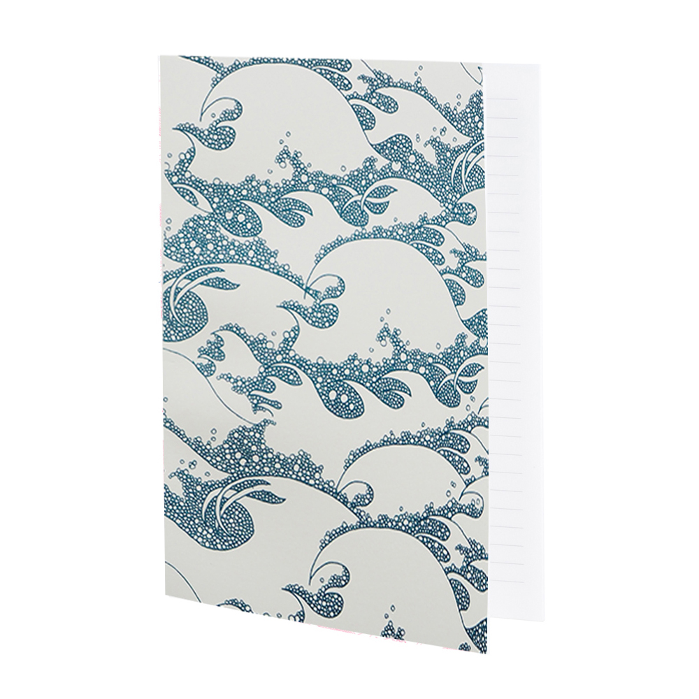 Cahier ligné bleu imprimé océan