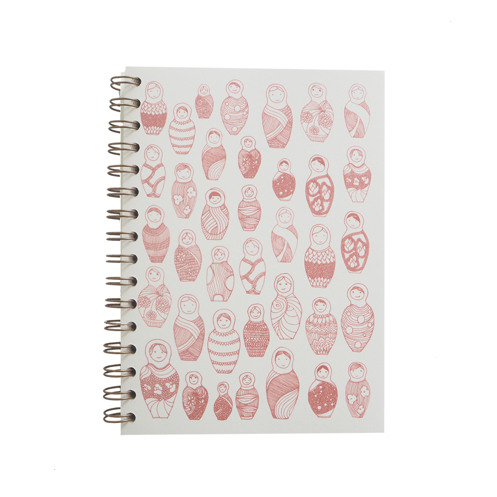 MATRIOCHKAS - Bloc-notes à spirales imprimé poupées russes MATRIOCHKAS - Bloc-notes à spirales imprimé poupées russes