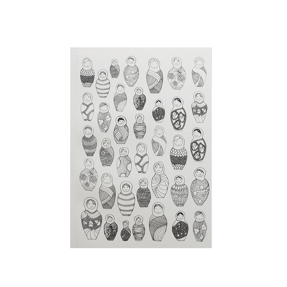 MATRIOCHKAS - Carnet à dessin rose imprimé poupées russes MATRIOCHKAS - Carnet à dessin rose imprimé poupées russes