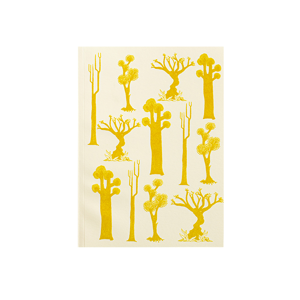 Carnet à dessin imprimé nature jaune Carnet à dessin imprimé nature jaune