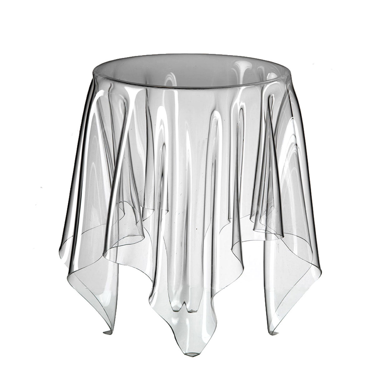 Grande table illusion design essey transparente H53cm