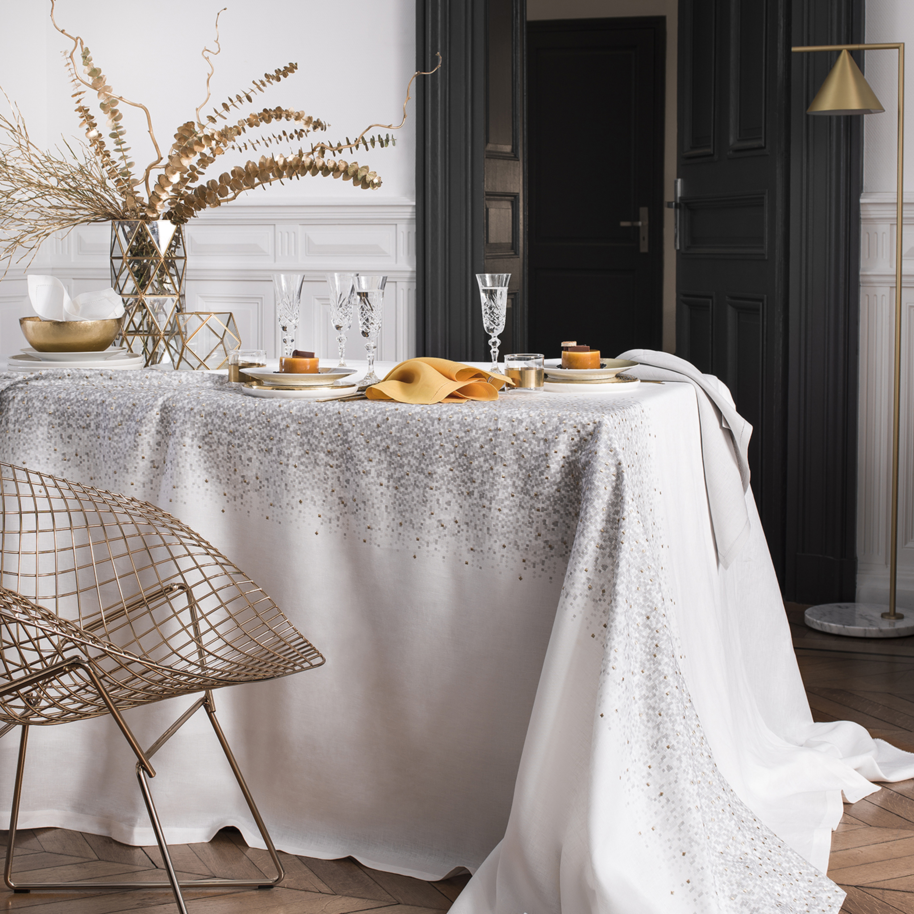 Nappe en lin blanc 170x250