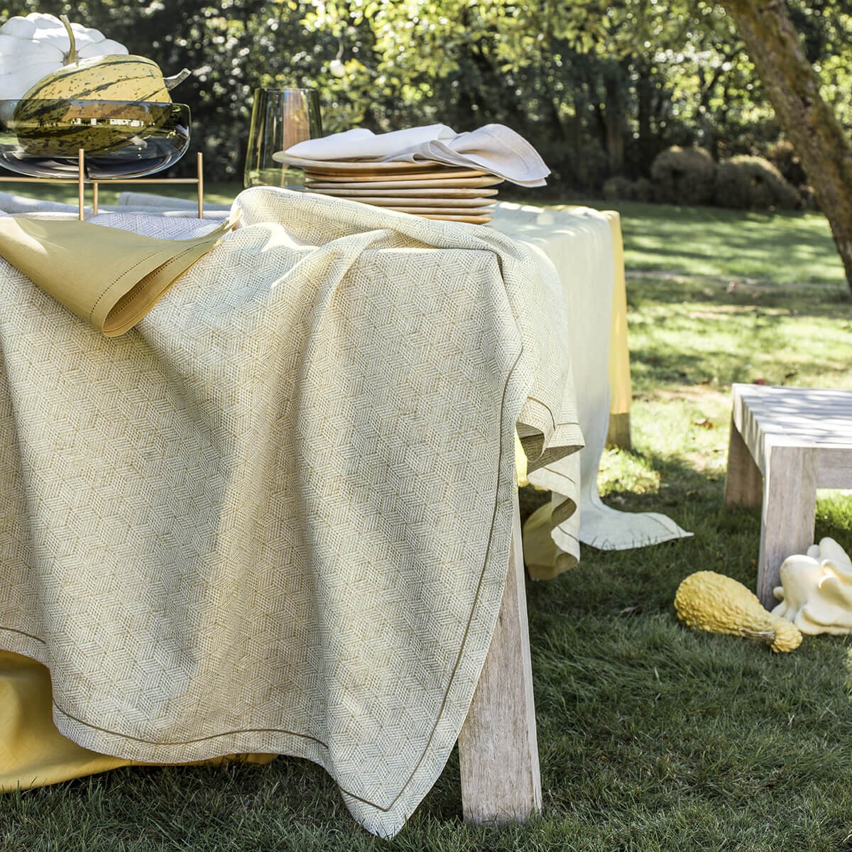 Nappe en lin jaune 170x320 Nappe en lin jaune 170x320