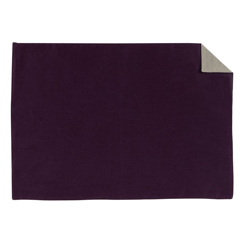 Set de table en lin violet/beige 35x50