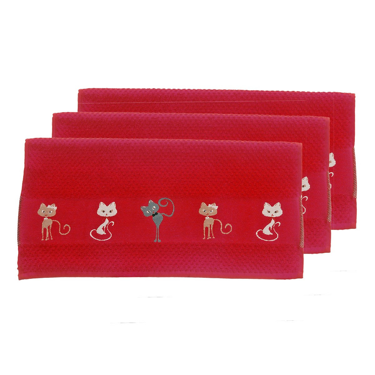 Torchon en polyester rouge 50x70 Torchon en polyester rouge 50x70