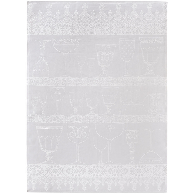 Essuie-verres en lin blanc 60 x 80