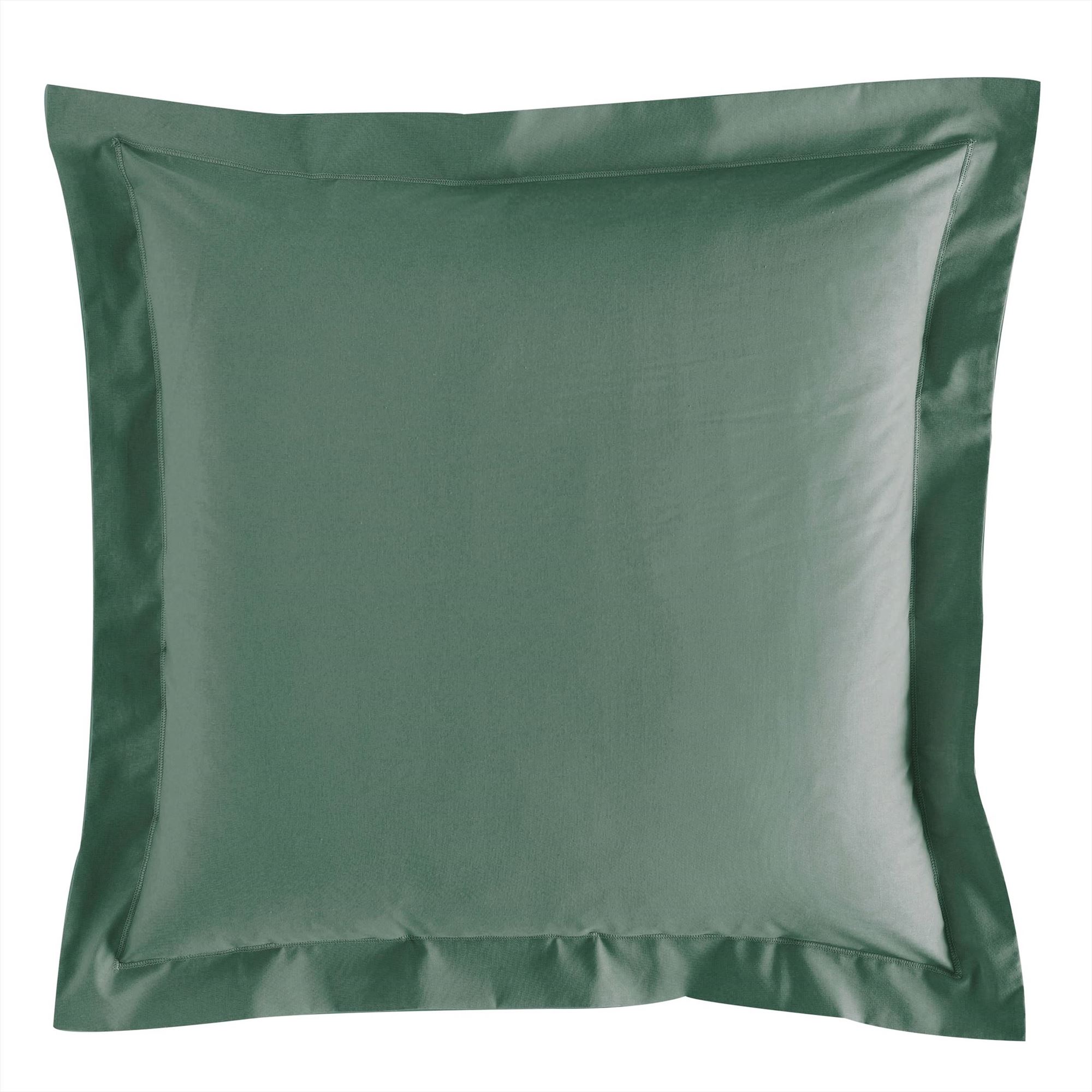 Taie d'oreiller 50x70 en percale de coton vert eucalyptus Taie d'oreiller 50x70 en percale de coton vert eucalyptus